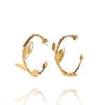 Alexandra Hakim Golden Leaf Hoops designer jewelry designer jewelry