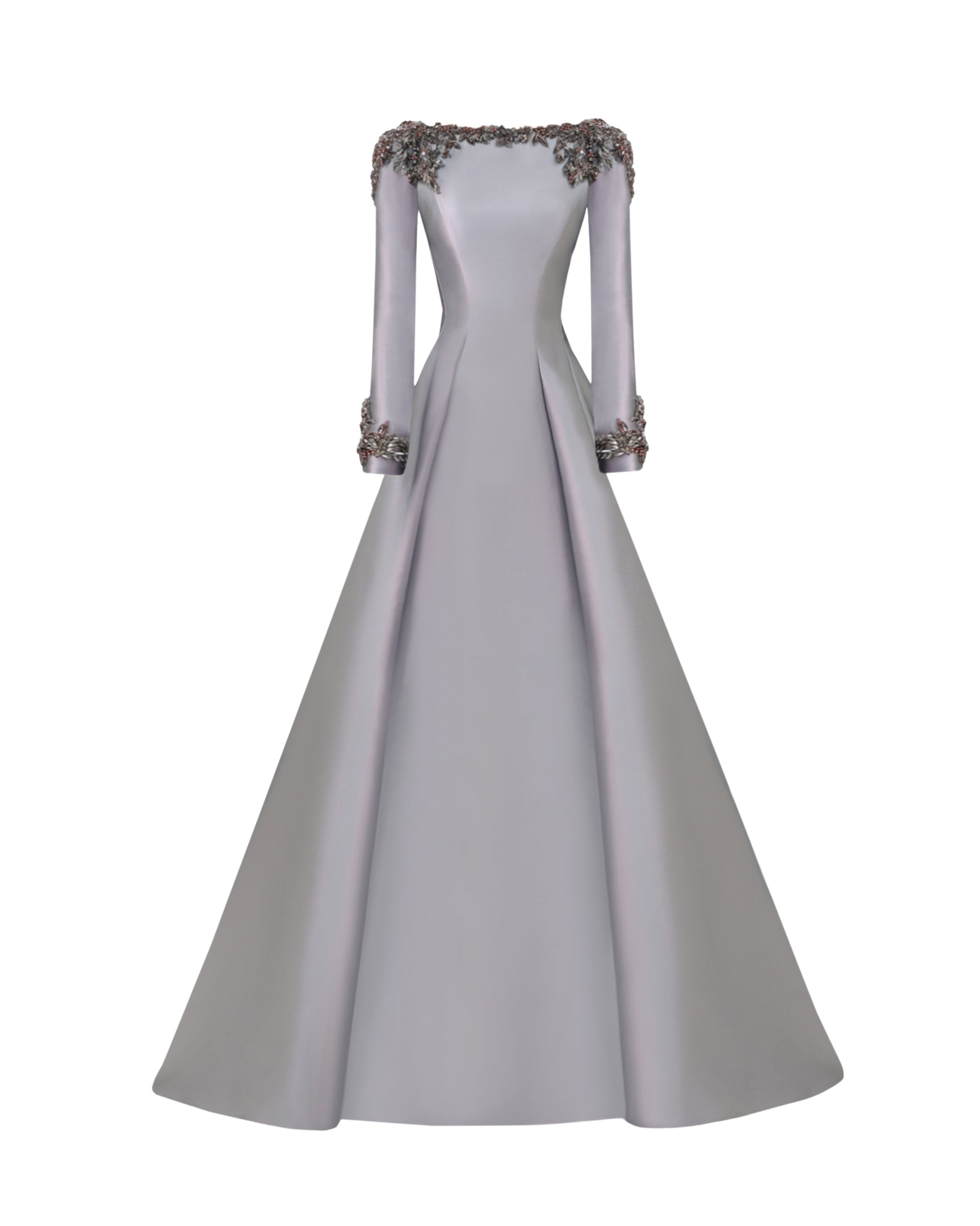 Gemy-Maalouf-Beaded-Mikado-Dress-With-Long-Sleeves-coveti94510_nobg Gemy Maalouf Gowns