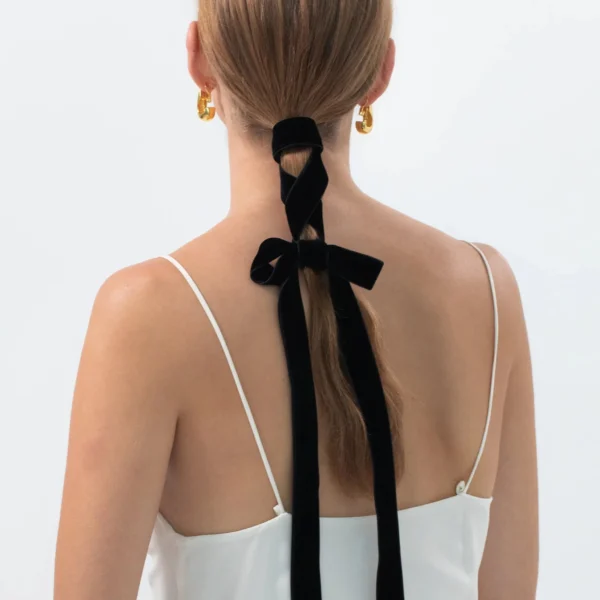 Jennifer Behr Belle Velvet Ribbon Ponywrap, view 3