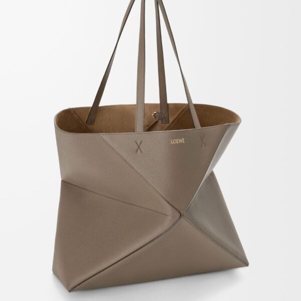LOEWE Large Horizontal Puzzle Fold Tote In Soft Grained Calfskin, view 2