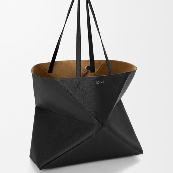 LOEWE Large Horizontal Puzzle Fold Tote In Soft Grained Calfskin, view 2
