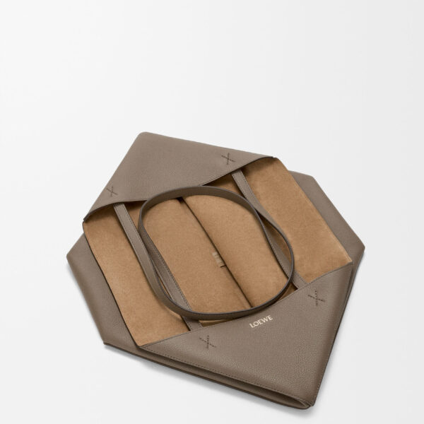 LOEWE Large Horizontal Puzzle Fold Tote In Soft Grained Calfskin, view 3