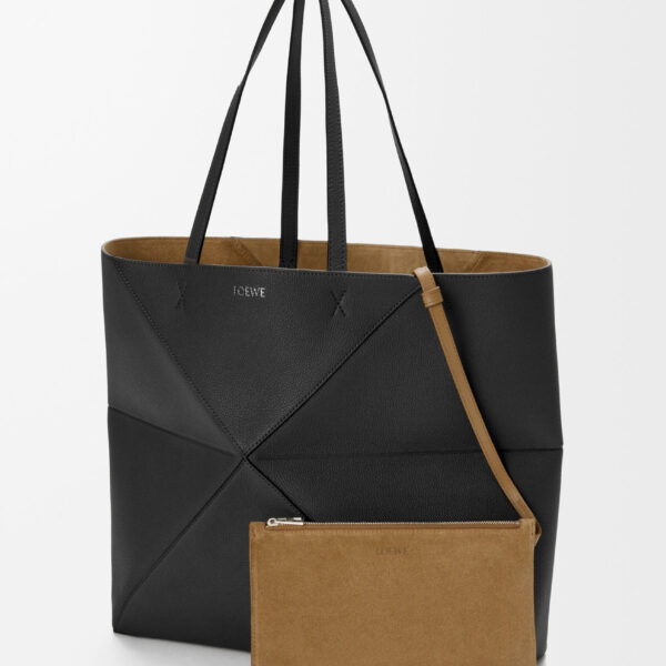 LOEWE Large Horizontal Puzzle Fold Tote In Soft Grained Calfskin, view 4