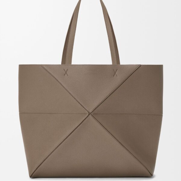 LOEWE Large Horizontal Puzzle Fold Tote In Soft Grained Calfskin, view 5