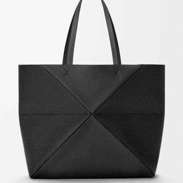 LOEWE Large Horizontal Puzzle Fold Tote In Soft Grained Calfskin, view 5