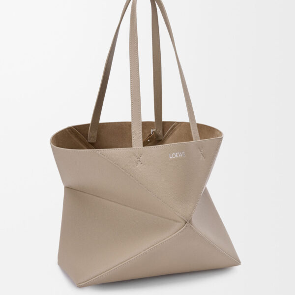 LOEWE Medium Horizontal Puzzle Fold Tote In Soft Grained Calfskin, view 3