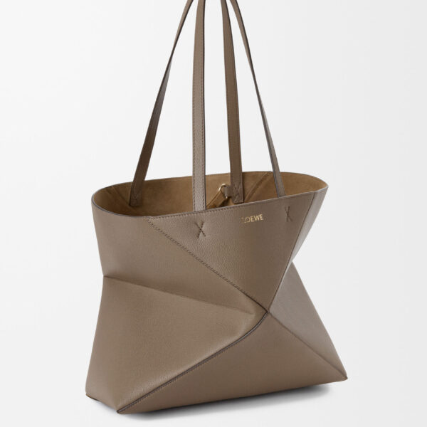 LOEWE Medium Horizontal Puzzle Fold Tote In Soft Grained Calfskin, view 4