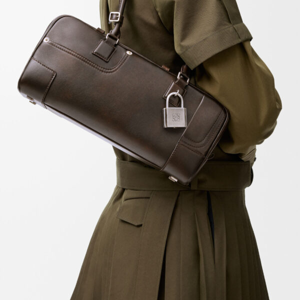 LOEWE Panta Amazona 31 Cropped Bag In Shiny Calfskin, view 3