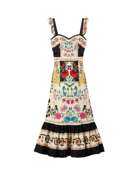 La DoubleJ Gingerbread Dress Plaza Placée Ivory in Flat Cotton Stretch - Dresses - Milanese Maximalist Fashion at Luxury Shoes 