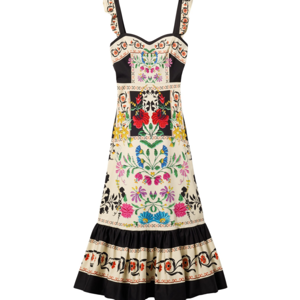 La DoubleJ Gingerbread Dress Plaza Placée Ivory in Flat Cotton Stretch