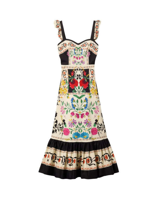 La DoubleJ Gingerbread Dress Plaza Placée Ivory in Flat Cotton Stretch - Dresses - Milanese Maximalist Fashion at Luxury Shoes 
