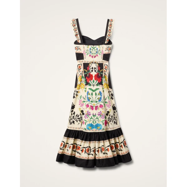 La DoubleJ Gingerbread Dress Plaza Placée Ivory in Flat Cotton Stretch - Dresses - Milanese Maximalist Fashion at Luxury Shoes 