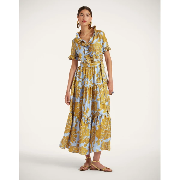 La DoubleJ Roy Dress Phoenix Placée Ivory in Silk Twill - Dresses - Milanese Maximalist Fashion at Luxury Shoes 