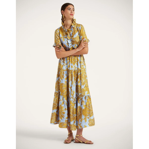 La DoubleJ Roy Dress Phoenix Placée Ivory in Silk Twill - Dresses - Milanese Maximalist Fashion at Luxury Shoes 