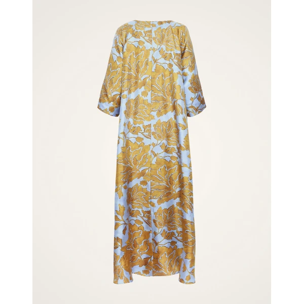 La DoubleJ Muumuu Dress Round Neck Caper Pink in Silk Twill - Dresses - Milanese Maximalist Fashion at Luxury Shoes 