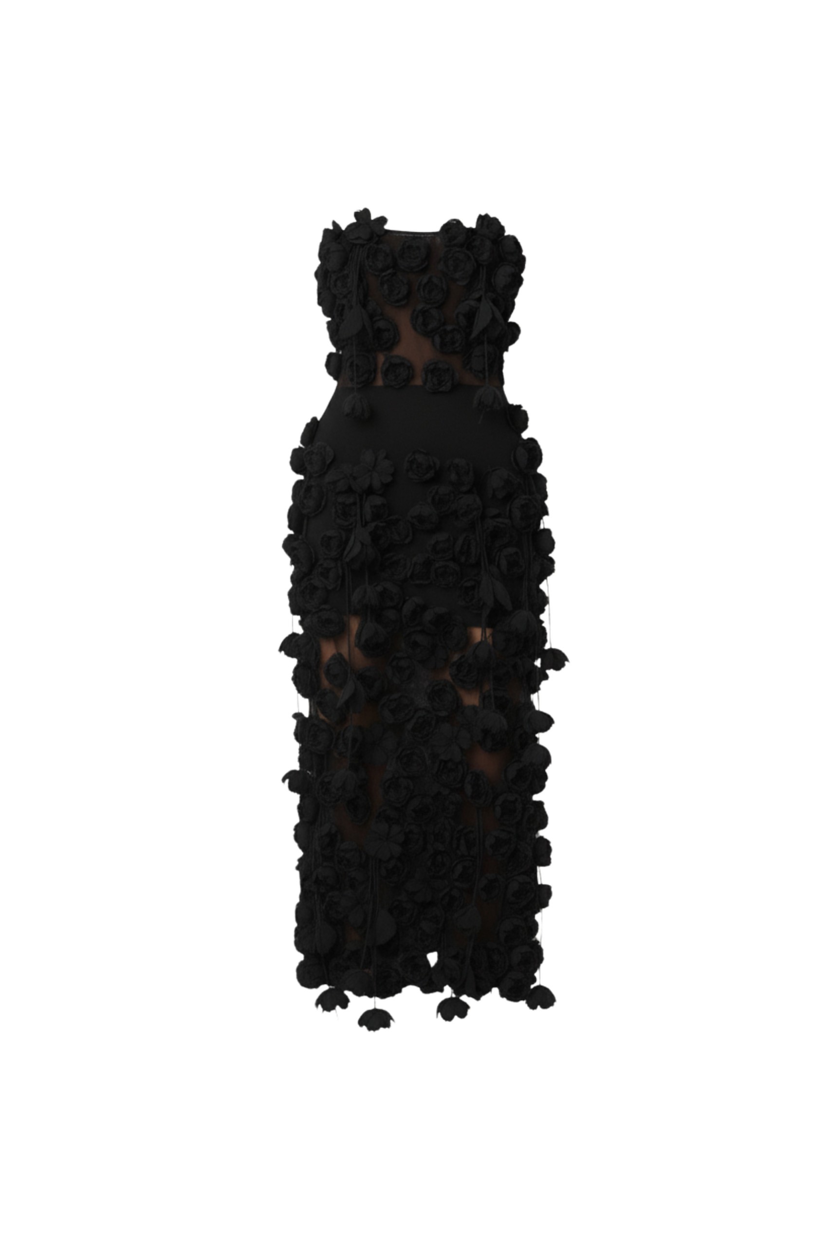 Loulou The Brand Black Rose Midi Dress