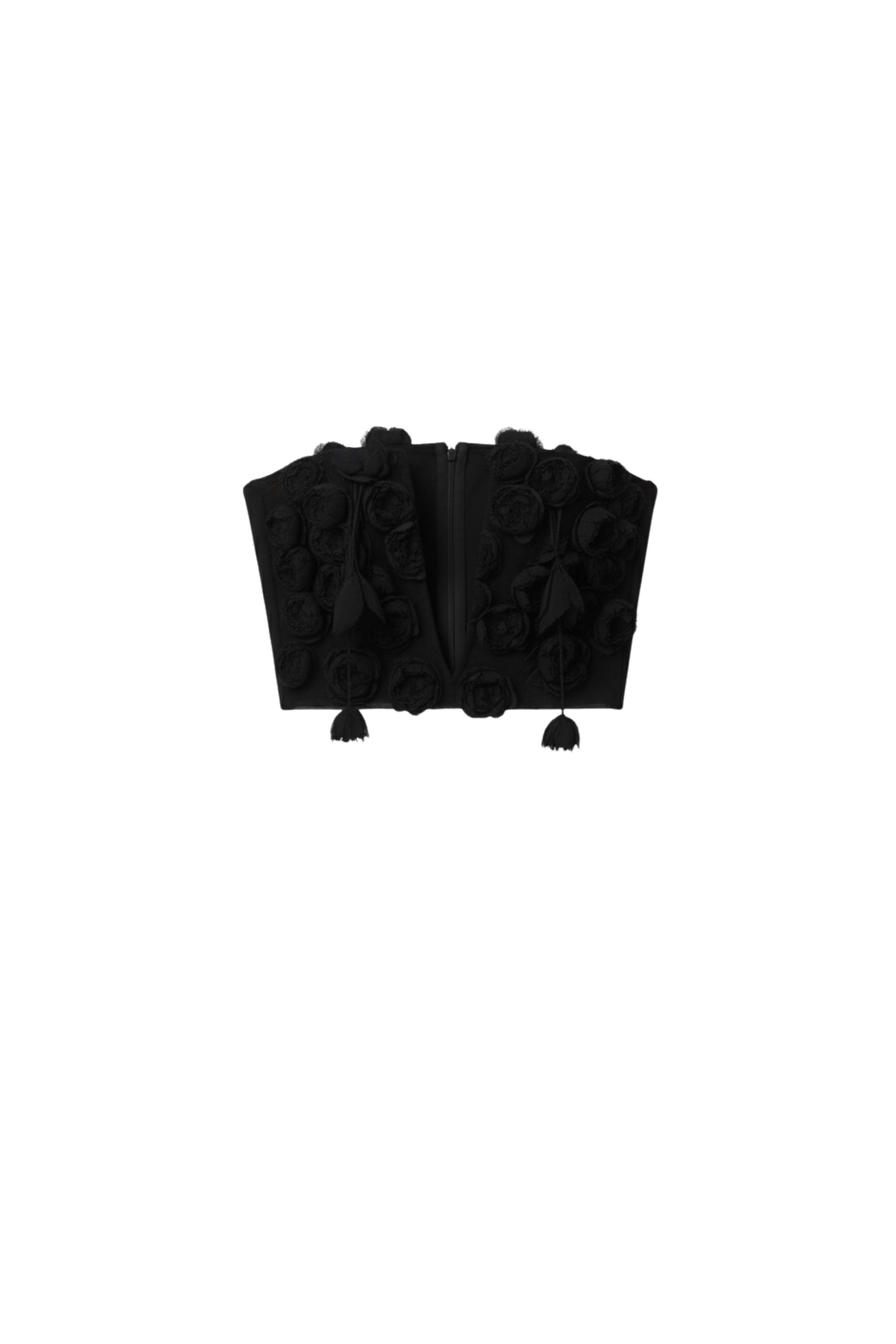 Loulou The Brand Black Rose Strapless Bustier Top