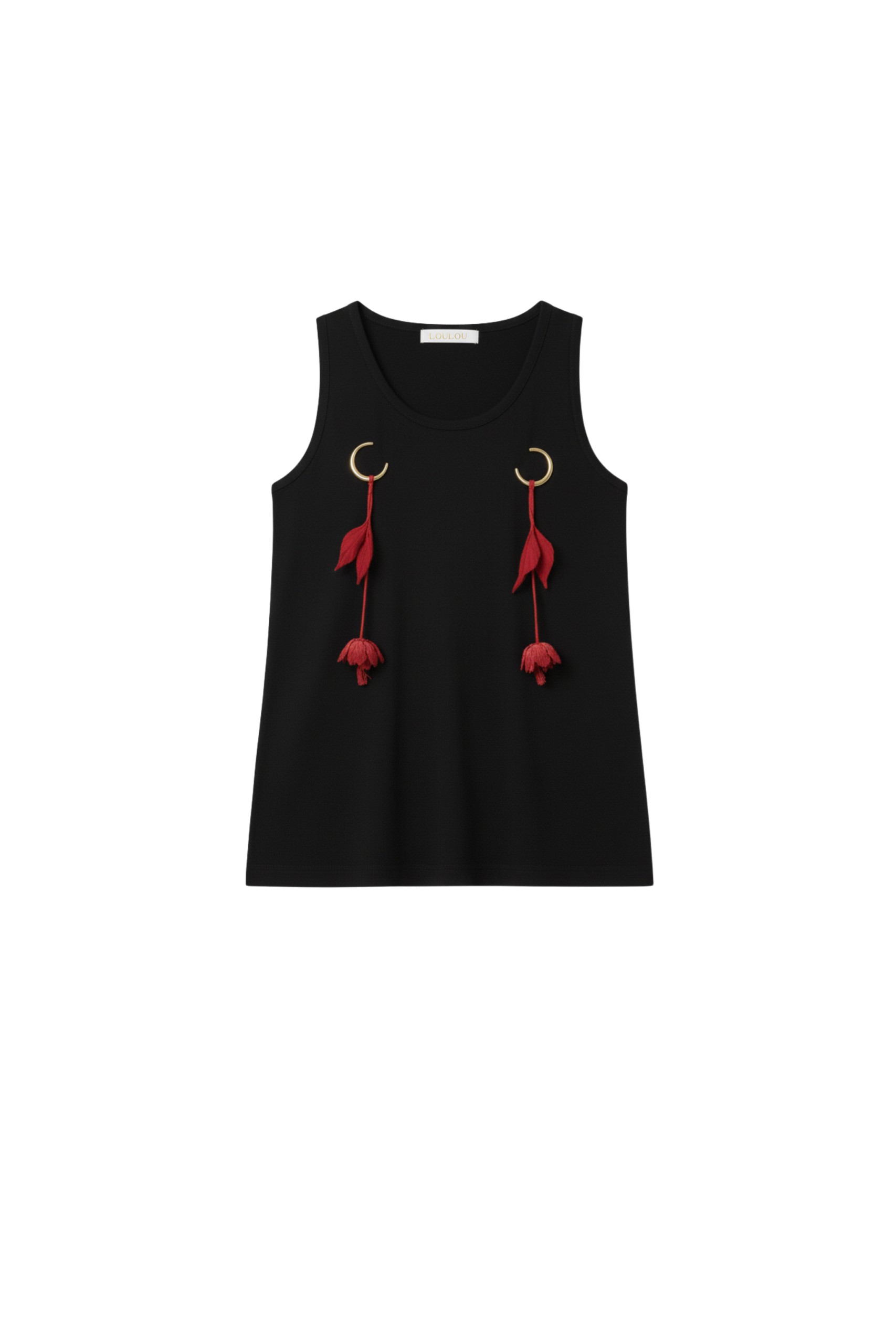 Loulou The Brand Jersey Tank Top With Floral Pendants