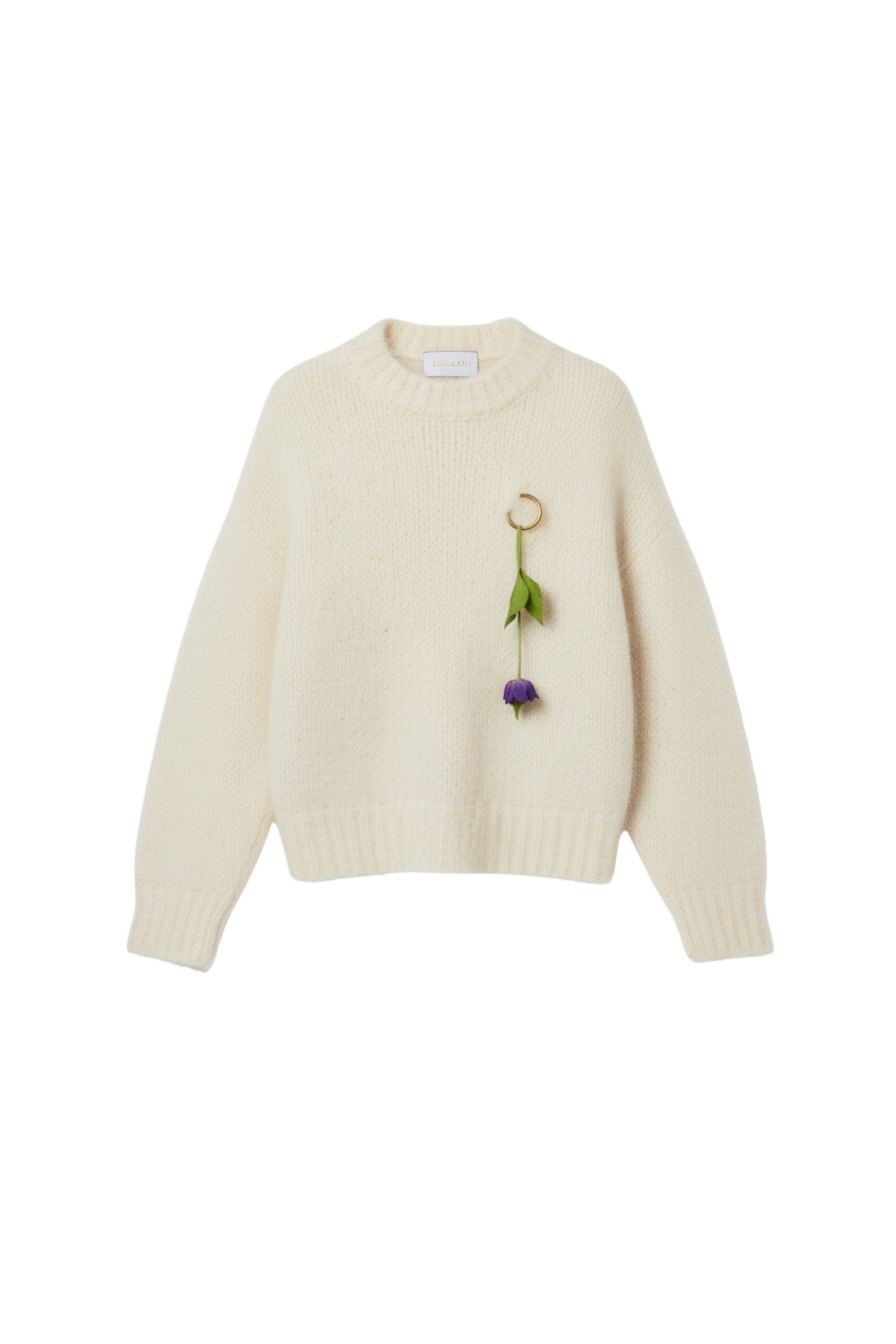 Loulou The Brand Mohair-Blend Sweater With Floral Pendant