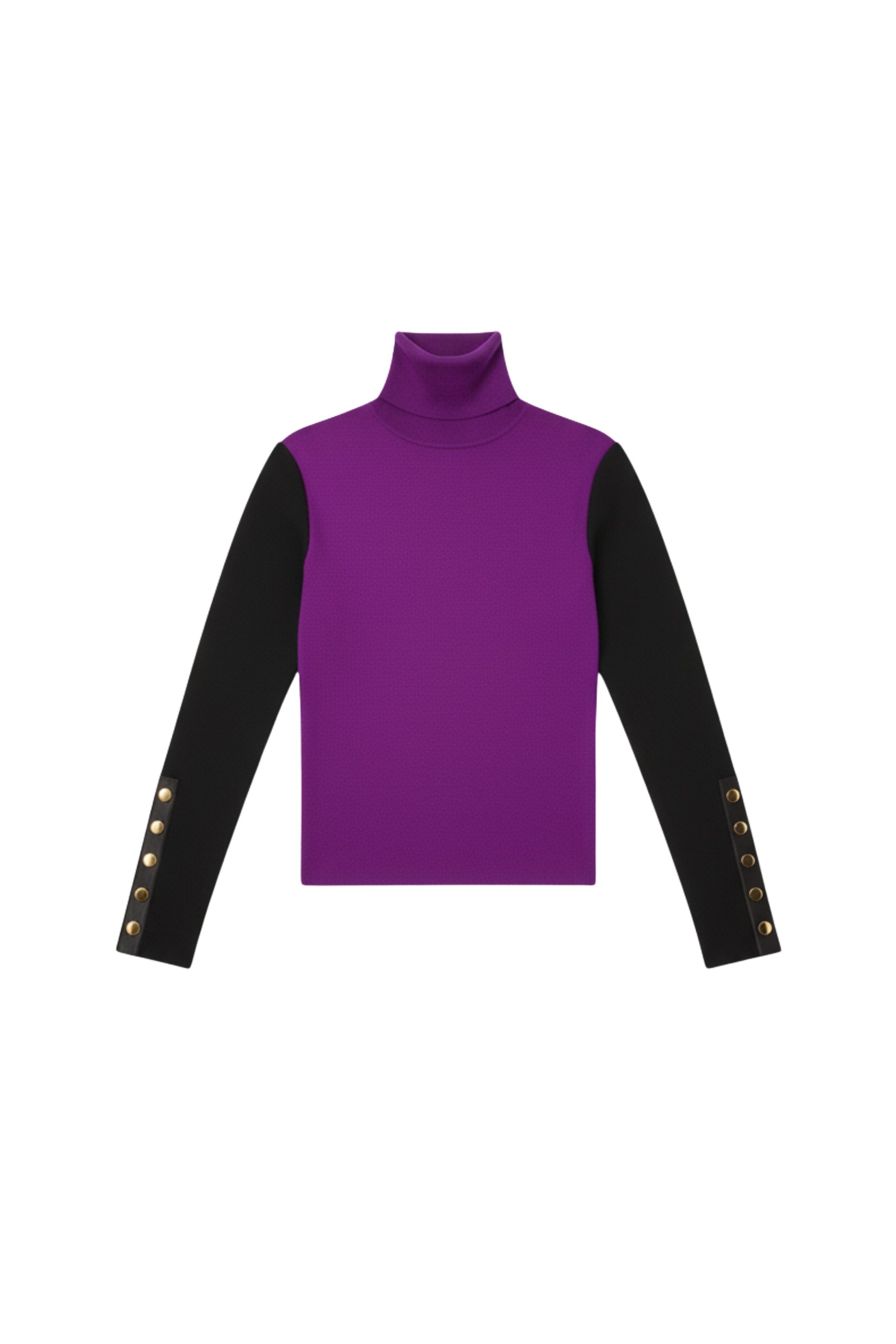 Loulou The Brand Two-Tone Jersey Turtleneck Knit