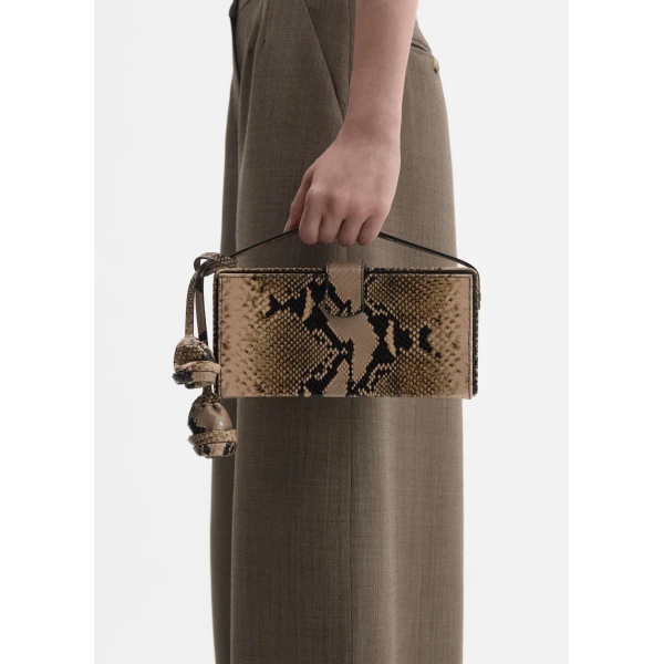 Magda Butrym Apolonia Bag In Beige Snake-Effect Leather