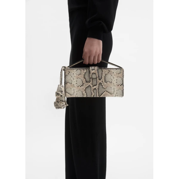 Magda Butrym Apolonia Bag In Grey Snake-Effect Leather