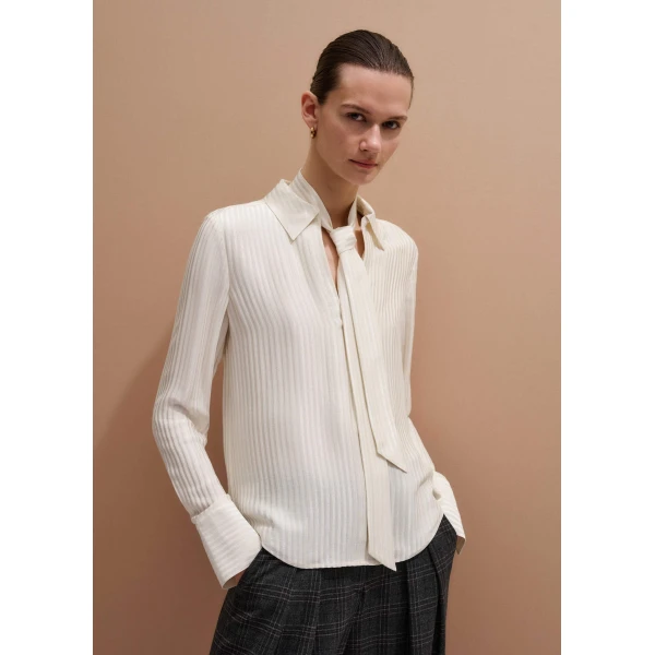 Tonal Stripe Satin – luxury British Ivory in Me and Em exclusively at Luxury Shoes 