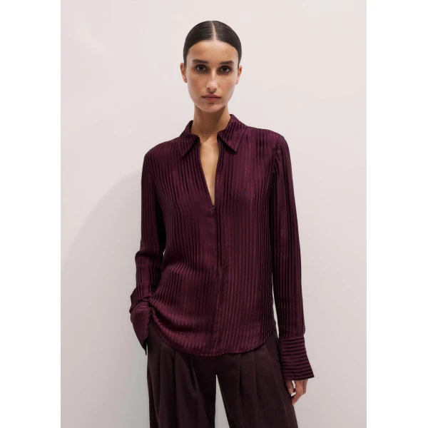 Tonal Stripe Satin – luxury British Red in Me and Em exclusively at Luxury Shoes 