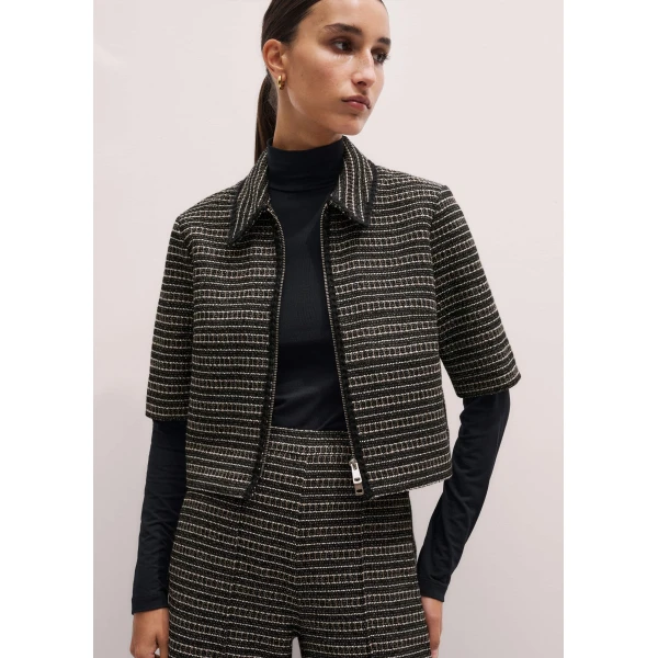 Tweed Jersey – luxury British Black in Me and Em exclusively at Luxury Shoes 
