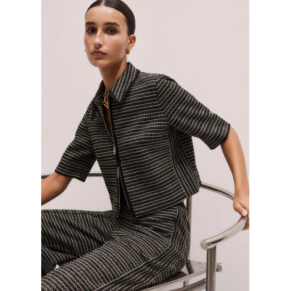 Me + Em AM-PM Zip-Front Top