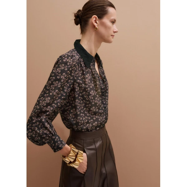 Me + Em Contrast Collar Blouse