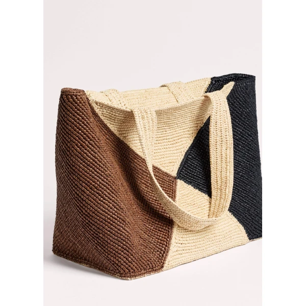 Me and Em Contrast Panel Tote