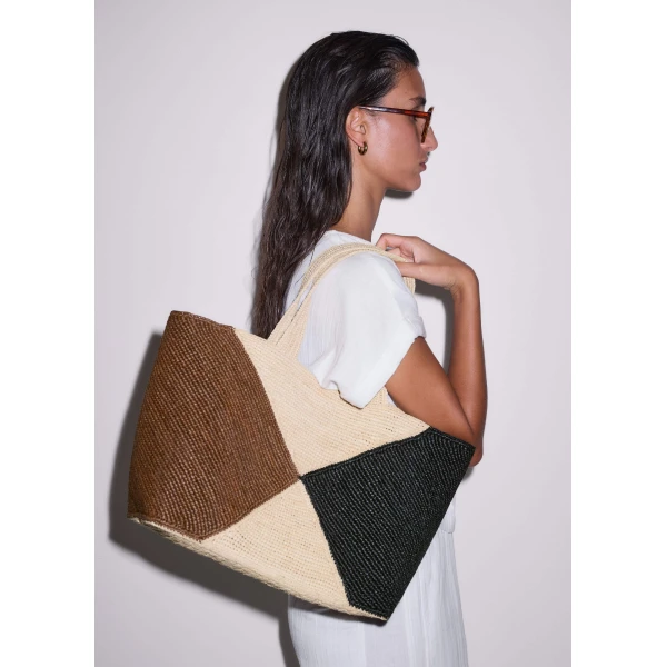 Me + Em Contrast Panel Tote