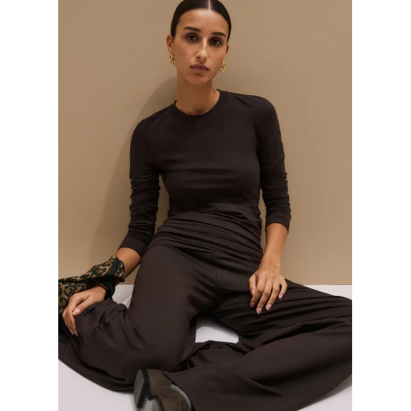 Soft Modal Jersey – luxury British Brown in Me and Em exclusively at Luxury Shoes 
