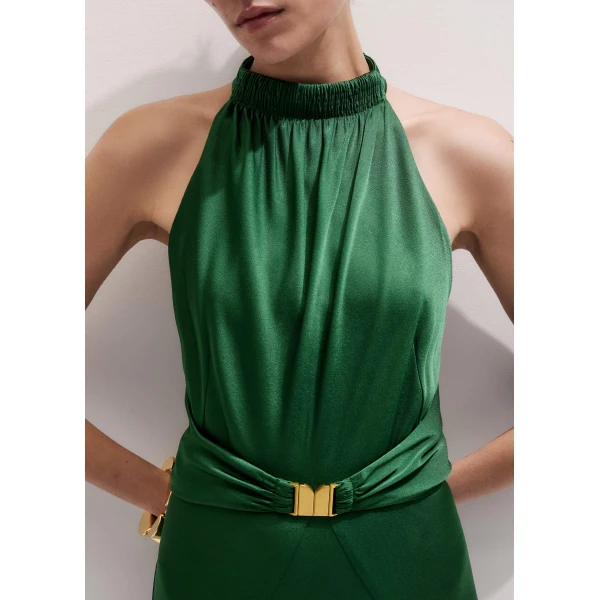 Fluid Satin – luxury British Green in Me and Em exclusively at Luxury Shoes 