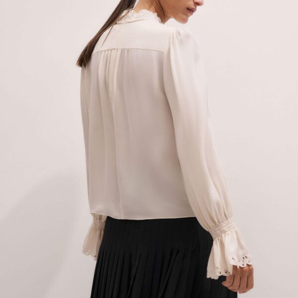 Me and Em Embroidered Top
Matte Silk + Lace Top, view 2