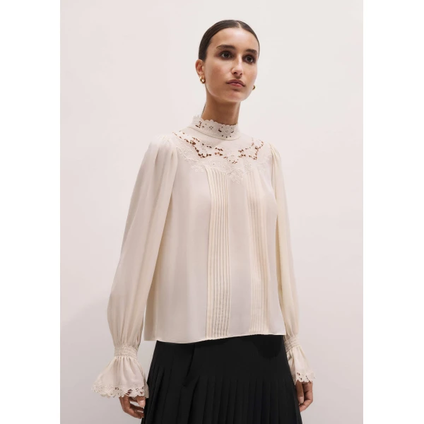 Matte Silk + Lace – luxury British Ivory in Me and Em exclusively at Luxury Shoes 