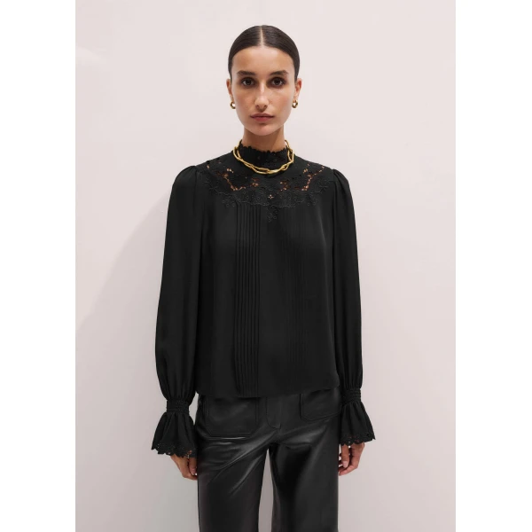 Matte Silk + Lace – luxury British Black in Me and Em exclusively at Luxury Shoes 