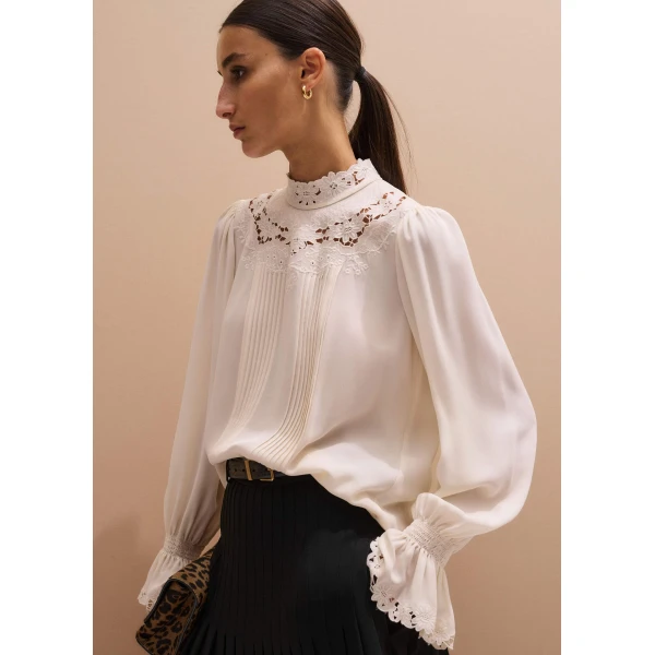 Matte Silk + Lace – luxury British Ivory in Me and Em exclusively at Luxury Shoes 