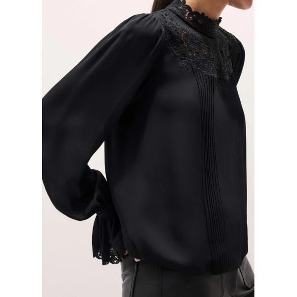 Matte Silk + Lace – luxury British Black in Me and Em exclusively at Luxury Shoes 