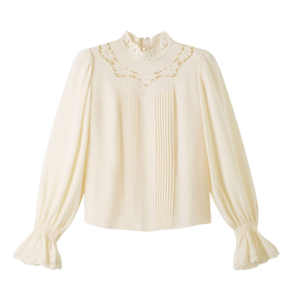 Me and Em Embroidered Top
Matte Silk + Lace Top
