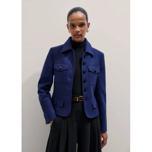 Italian Wool – luxury British Blue in Me and Em exclusively at Luxury Shoes 