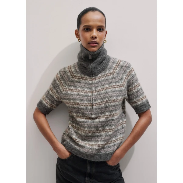 Me + Em Half Zip Knit Tee