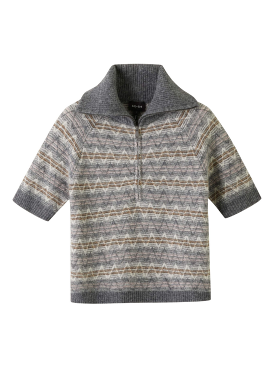 Me and Em Half Zip Knit Tee