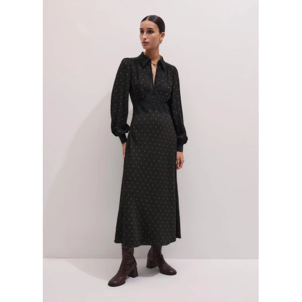 Me + Em Lace Trim Maxi Dress