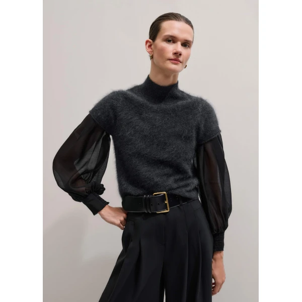 Organza Mixed Media – luxury British Black in Me and Em exclusively at Luxury Shoes 