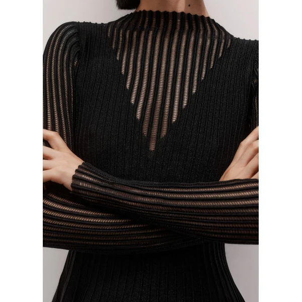Fine Metallic Knit – luxury British Black in Me and Em exclusively at Luxury Shoes 