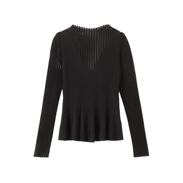 Me and Em Sheer Knit Peplum Top