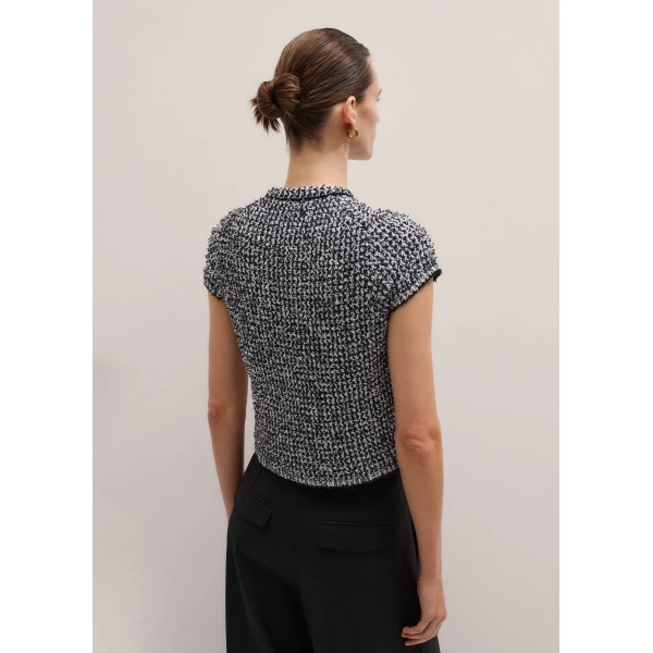 Tweed Cotton Knit – luxury British Black in Me and Em exclusively at Luxury Shoes 