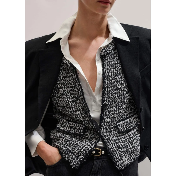 Tweed Cotton Knit – luxury British Black in Me and Em exclusively at Luxury Shoes 